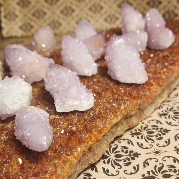 =1 DAY SALE~ LOT Purple Amethyst Spirit Quartz Crystals Cactus Pineapple Cluster - Picture 4 of 16